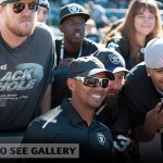 Tiger Woods hangs with Raiders fans during San Diego game