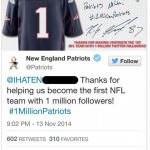 Patriots’ automated Twitter reply sends out racial slur