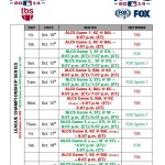 Schedules: ALCS starts Friday; NLCS on Sat.
