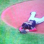 Carrasco hit in face with liner