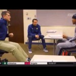 Jameis Winston explains crab legs issue to Jim Harbaugh (Video)