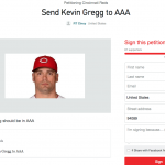 Reds fans start petition to send Kevin Gregg to Triple-A after poor outing