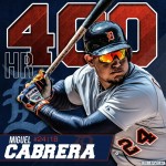 Cabrera hits 400th homer, barring rain out