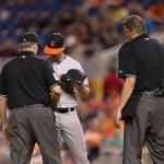 Brian Matusz ejected for having foreign substance on arm