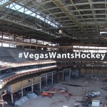 Las Vegas arena shown in drone flight around building (Video)