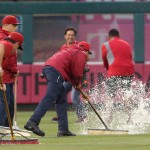 The Angels were rained out at home for the first time since 1995