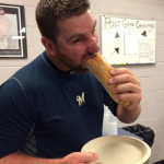 Brewers bullpen catcher Marcus Hanel ate 23 cheesesteaks in four days